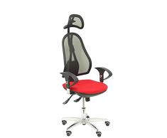 Silla SocuÃ©llamos sincro malla negra asiento tela rojo brazos regulables con cabecero