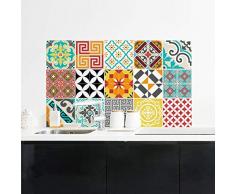 Ambiance-Live 15 Stickers Adhesivos carrelages | Adhesivo Adhesivo Azulejos – Mosaico Azulejos de Pared de baño y Cocina | Azulejos Adhesiva – azulejo MULTICOULEUR – 10 x 10 cm – 15pièces