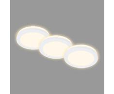 Briloner - Juego de 3 focos empotrables en el techo, retroiluminaciÃ³n LED, foco de baÃ±o empotrable, foco de baÃ±o empotrable IP44, blanco, 84x36,5 mm (DxH)