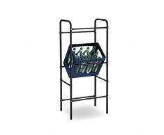Relaxdays Estantería para Bebidas, 116 x 50 x 34 cm, Soporte para 3 Cajas, Acero, Estante para Bebidas, Color Negro