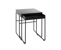 Haku Möbel Mesa Auxiliar, Acero, Negro, 39/42 x 39/42 x 51/54 cm