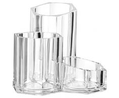 Premier Housewares Organizador de cosméticos, 3 Compartimentos, Transparente, PS-Polystyrene, 13,4 x 13,4 x 12 cm