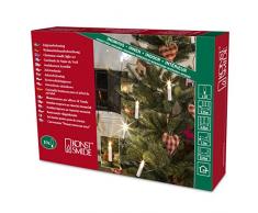 Konstsmide 1140-000 - Guirnalda para árbol de Navidad (10 bombillas transparentes, 230 V, para interiores, cable verde), diseño de velas