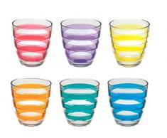 Pasabahce Set de 6 Vasos de Agua Helezon Multicolor