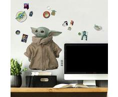 RoomMates RMK4477SCS - Vinilo decorativo para pared, diseño de mandalorian el niño, color verde, marrón claro, blanco