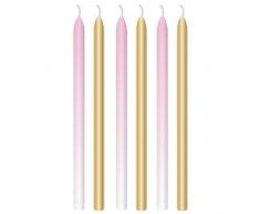 Amscan 9910315 9910315-1st Birthday - Velas altas (6 unidades), color rosa