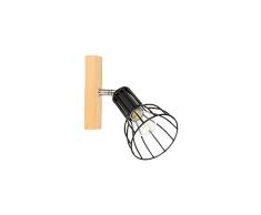 Homemania HOMBR_0044 Lámpara de Pared Olmo Cage, Aplique, Madera, Metal, Negro 19 x 10 x 19