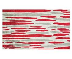 Estilo de Vida Mat 1502Â Agua Caso Alfombra de Pasillo, Lavable y Antideslizante, Microfibra, Rojo, Beige, 67x110cm