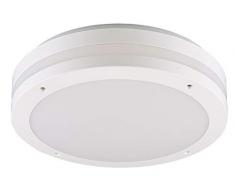 Reality Leuchten Kendal R62151131 - Lámpara LED de techo para exteriores (plástico, incluye bombilla led de 12 W), color blanco
