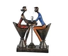 Casablanca Figura Decorativa de Escultura - Mesa para Dos - Rendevouz - Date - Poli - Altura 25 cm