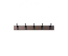AmazonBasics - Perchero de madera de pared, 5 ganchos modernos 57 cm, Nogal