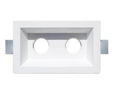 onlineplaster 806bbled foco de techo doble empotrable yeso 12 W Blanco Natural 15 x 25 cm