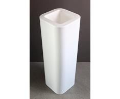 Kloris Macetero con Columna Cuadrada de 30 x 30 x 90 cm de Altura de Polietileno Blanco de 24 cm de Profundidad