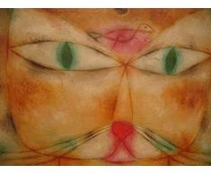 Legendarte PL-081 Cuadro Gato y Pájaro. Impresión Digital sobre Lienzo. Pintura de Paul Klee, 60x80