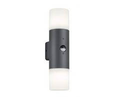 Trio Leuchten Hoosic Lampara de Pared de Exterior, Gris Oscuro/Blanco