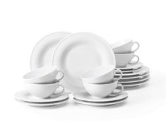 Seltmann Weiden servicio de tÃ© 18 piezas | Set para 6 personas | Serie Beat blanco | Servicio incluye cada 6 plato de desayuno, taza de tÃ©, platillo de tÃ©