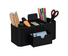 Relaxdays - Organizador de escritorio, piel sintÃ©tica, 7 niveles, 10,5 x 26 x 11,5 cm, varios colores
