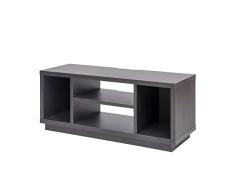 Iris Ohyama, Soporte de TV/Mueble de TV/Soporte de TV con estantes abiertos, de 43 pulgadas, Madera maciza, Oficina, Sala - TV Cabinet Standard - OTS - 100S - Roble negro, A100cm, 532134