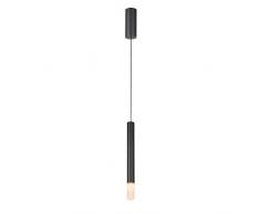 SLV Lámpara colgante LED Helia | Lámpara de techo LED regulable para salón, bar, comedor, lámpara de techo en exclusivo diseño cilíndrico (material: aluminio/acrílico, LED, negro)
