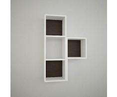 HOME FACTORY by Homemania - Estante de Pared (tamaño Mediano), Color Blanco y wengué