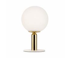 Pauleen Table luminaire 48230 Luminaria de sobremesa Splendid Pearl, máx. 20 W, Blanco, Oro, lámpara para mesita de Noche de Estilo glamuroso de Cristal, Metal, G9