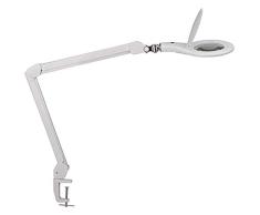 MAUL MAULmacro - Lupa LED (1,75 aumentos, 3 dioptrÃas, 56 ledes, con base de sujeción, color blanco
