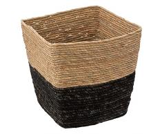 5 five Cesta de almacenamiento tejida negra 31x31cm