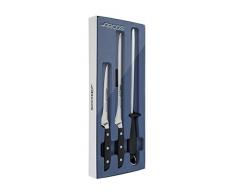 Arcos 858511 Set Jamonero de 3 Piezas, Acero_Inoxidable, Negro, Estandar