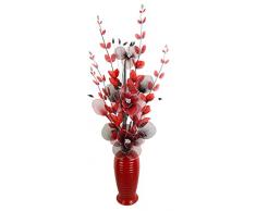 Flourish 721374 PT-30 Rojo - Jarrón con Flores y Negro Flores Artificiales, 80 cm