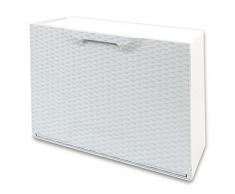 Art Plast Zapatero en Polipropileno Color Blanco Acabado Rattan, RatÃ¡n, Bianco, Grande