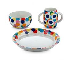 Alessi Alessini-Proust Set de Vajilla para Niños, Bone China, Multicolor