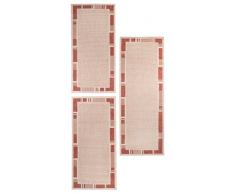 andiamo Louisville â Alfombra Cuna Cama Alfombrilla Cenefa Camino de Alfombra de Pasillo Juego Puente 1 x 67cmx180 cm â 2 x 67cmx140 cm Cuna, Polipropileno, Beige/Terra, 2x67x140 + 180x67x1