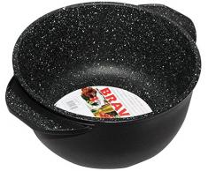 Brava Geo - Olla Alta de 32 cm, Color Negro