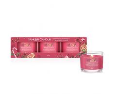 Yankee Candle Juego de velas perfumadas de regalo, velas votivas rellenas de menta, bola de nieve, colección Wonderland, regalo perfecto para mujeres, 3 unidades