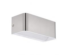 EGLO LÃ¡mpara de pared LED Sania 4, aplique de 1 llama moderno, minimalista, foco de pared interior de aluminio, lÃ¡mpara de salÃ³n, lÃ¡mpara de pasillo en nÃ­quel mate, blanco, l 20 cm