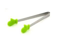 Pinzas de silicona en forma de guante, pinzas de silicona resistentes al calor para barbacoa y buffet de ensaladas de 5 pulgadas, pinzas de frutas de silicona para cubitos de hielo azÃºcar, verde