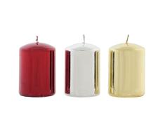 Item Vela Cera 7X7X11 Cromado 3 SURT. Velas flotantes, Rojo, único