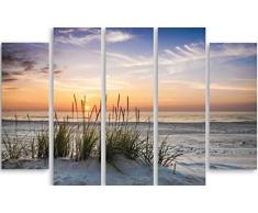 Legendarte PL-131 Cuadro Contemplando la Puesta del Sol. ImpresiÃ³n Digital sobre Lienzo, Multicolor, 150x100-5 Piezas