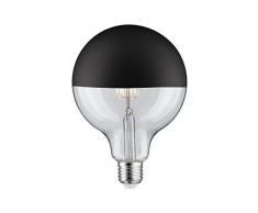Paulmann 28679 lÃ¡mpara LED filamento G125 6Â vatios Bombilla cÃºpula Espejo Negro Mate 2700 K Blanco cÃ¡lido Regulable E27, 6.5 W, Kopfspiegel Schwarz