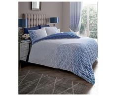 GC GAVENO CAVAILIA Impreso, Juego de Cama Reversible, Funda de edredón Lavable, polialgodón algodón, 50% poliéster, Ohari Ombre-Navy, Suelto