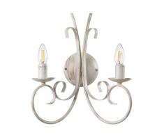ONLI Aplique 2 luces de metal blanco envejecido