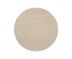 Benuta Alfombra: Alfombra de Lana de diseÃ±o Moderno, Color Beige, diÃ¡metro de 160 cm, Redonda, sin sustancias nocivas, 100% Lana, Lisa, Tejida a Mano, salÃ³n