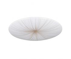 Eglo lámpara LED de techo Nieves 1, à 51 cm, luminaria cielo estrellado con efecto cristal, iluminador de pasillo de metal y plástico en blanco y dorado, luz para dormitorio, blanco cálido