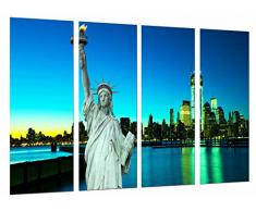 Cuadro FotogrÃ¡fico Mar Ciudad Noche, Ciudad Nueva York, Estatua Libertad TamaÃ±o total: 131 x 62 cm XXL