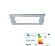Paulmann 92077 Einbaupanel eckig Deckenleuchte 12W Licht 4000K NeutralweiÃ LED Panel Chrom Matt IP44 spritzwassergeschÃ¼tzt inklusive Leuchtmittel Luz empotrable, 12 W, Cromo Mate