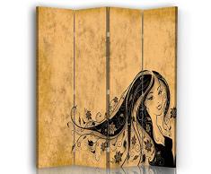 Legendarte - Biombo Pensamientos Florales - Separador de Ambientes para Interiores cm. 145x170 (4 x)