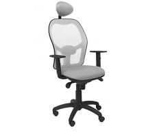 Piqueras Y Crespo (PIQU7) Silla Jorquera Malla Asiento Bali Gris Claro con cabecero Fijo Oficina, Talla Unica