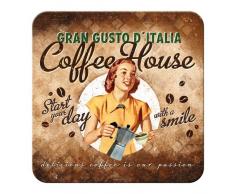 Nostalgic-Art - café y Chocolate y café House Lady -etal Posavasos - 9 x 9 cm