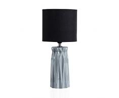 Pauleen 48024 sobremesa Glossy Glow máx. 20W E14 Lámpara para mesita de Noche Gris y Negro cerámica/Tela sin Bombilla