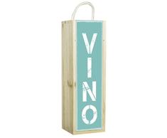 Contento 866451Â Vino Caja Madera Turquesa